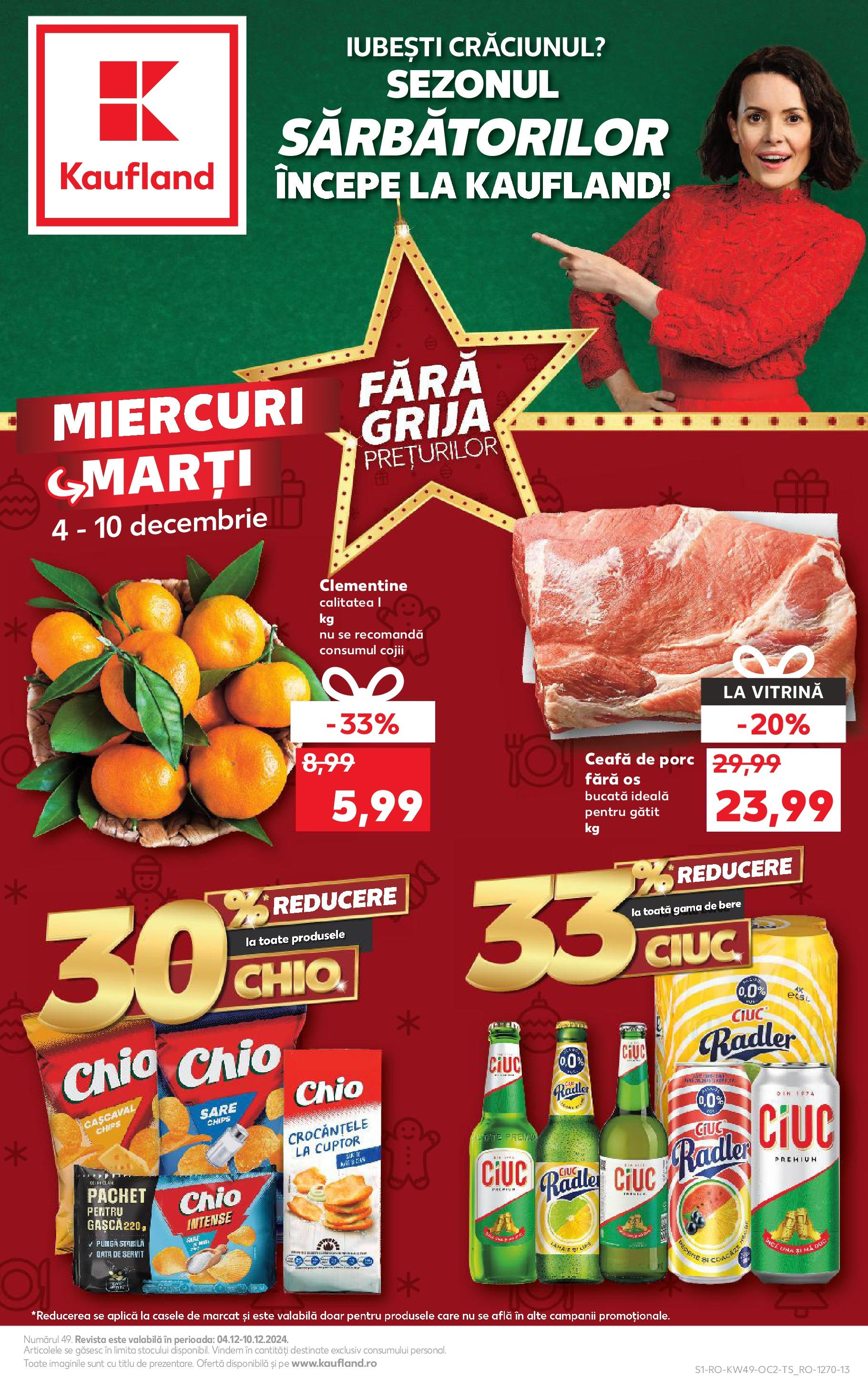 Catalog Kaufland - Sibiu 04.12.2024 - Revista si Oferta | Pagină: 1 | Produse: Pungă, Cașcaval, Bere, Sare