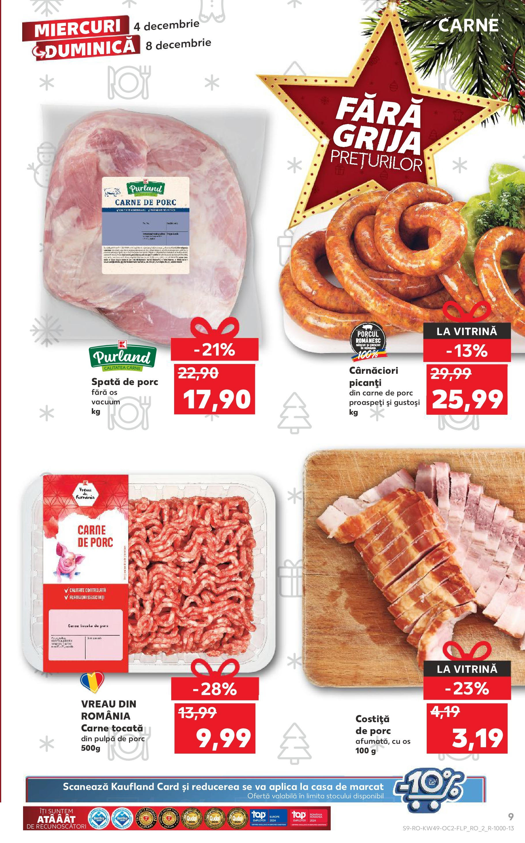 Catalog Kaufland - Sibiu 04.12.2024 - Revista si Oferta | Pagină: 9 | Produse: Vitrină, Carne De Porc, Carne tocată