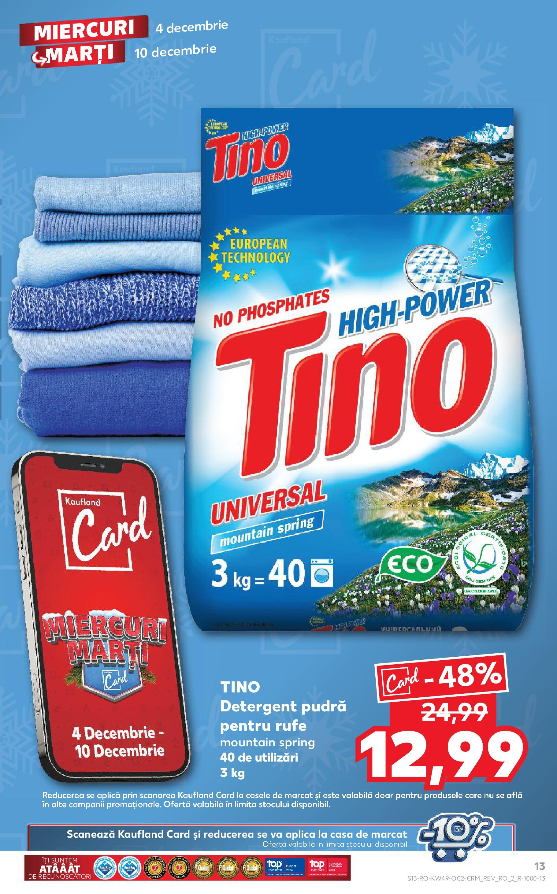 Catalog Kaufland - Sibiu 04.12.2024 - Revista si Oferta | Pagină: 13 | Produse: Pudră, Detergent