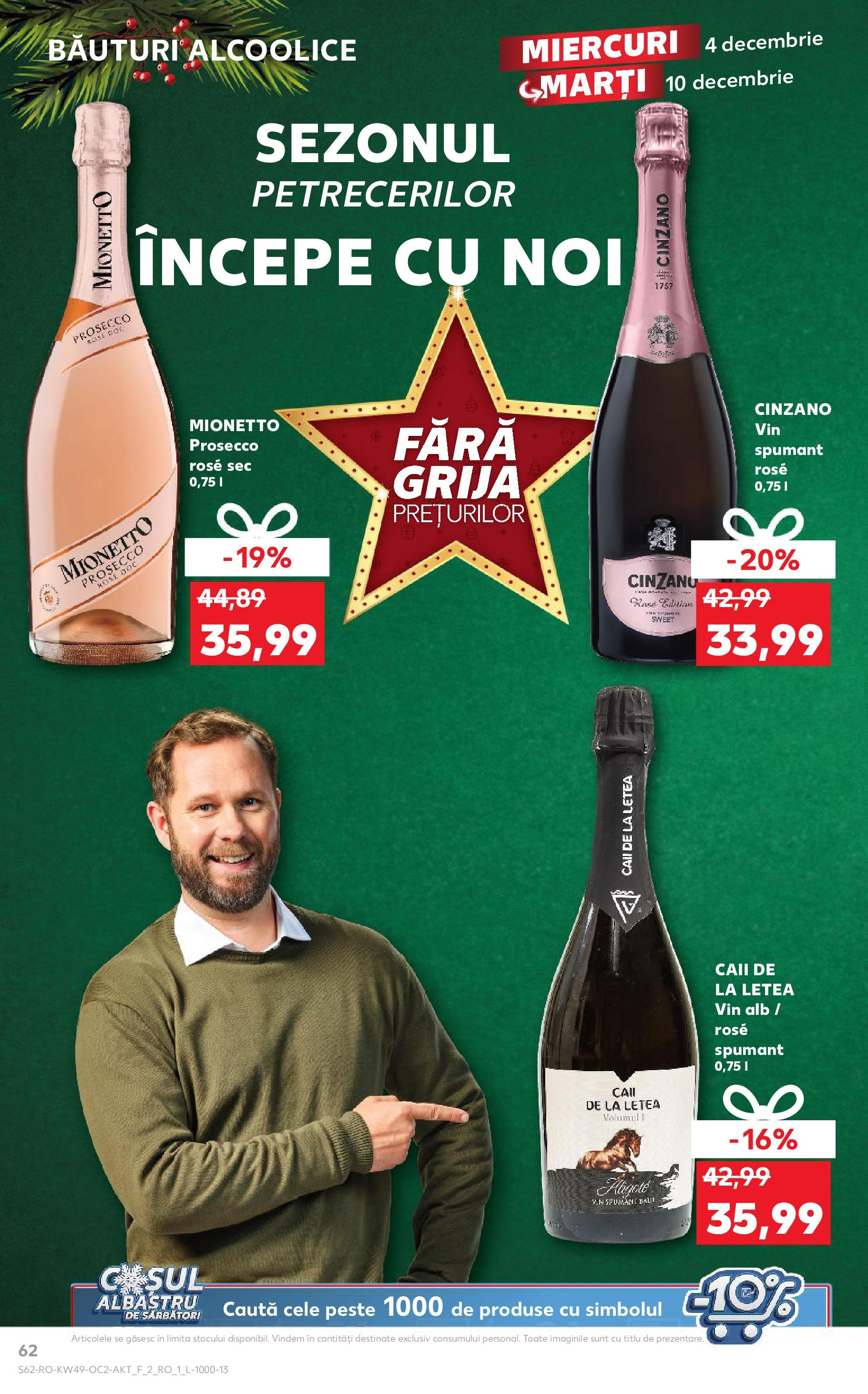 Catalog Kaufland - Bucureşti 04.12.2024 - Revista si Oferta | Pagină: 62 | Produse: Prosecco, Vin, Pește