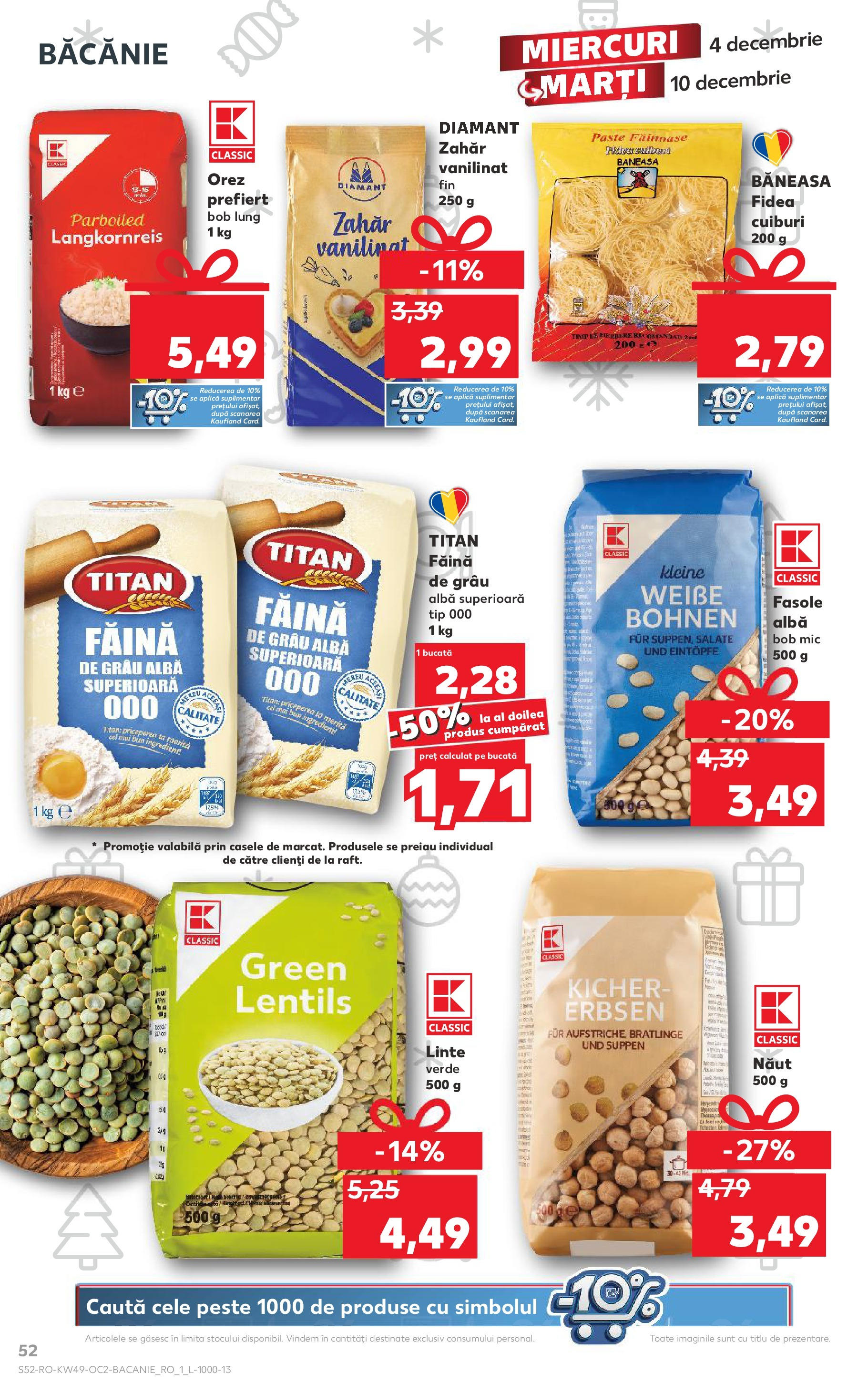 Catalog Kaufland - Sibiu 04.12.2024 - Revista si Oferta | Pagină: 52 | Produse: Făină, Orez, Pește, Zahăr