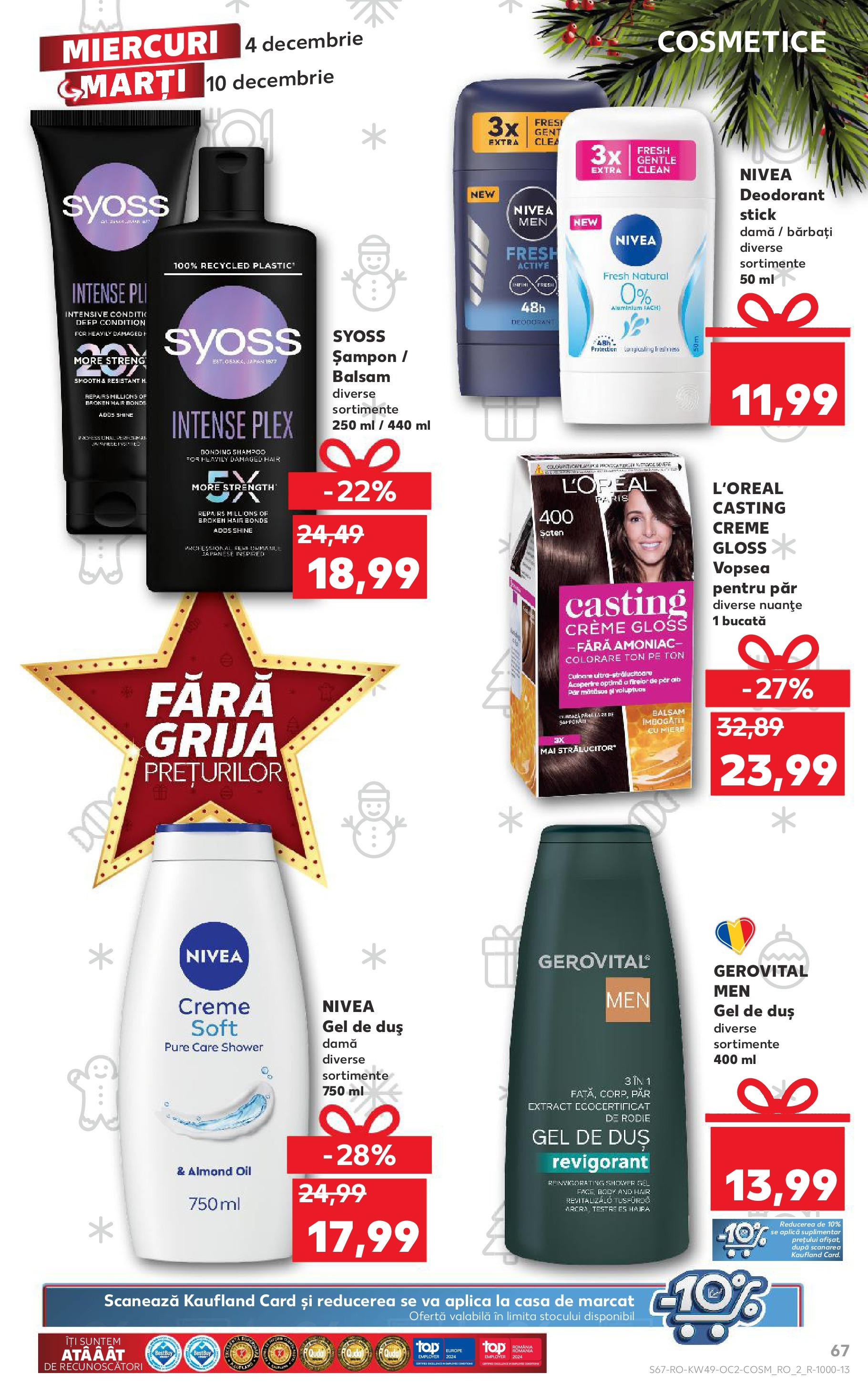 Catalog Kaufland - Sibiu 04.12.2024 - Revista si Oferta | Pagină: 67 | Produse: Vopsea, Body, Șampon, Gel de duș