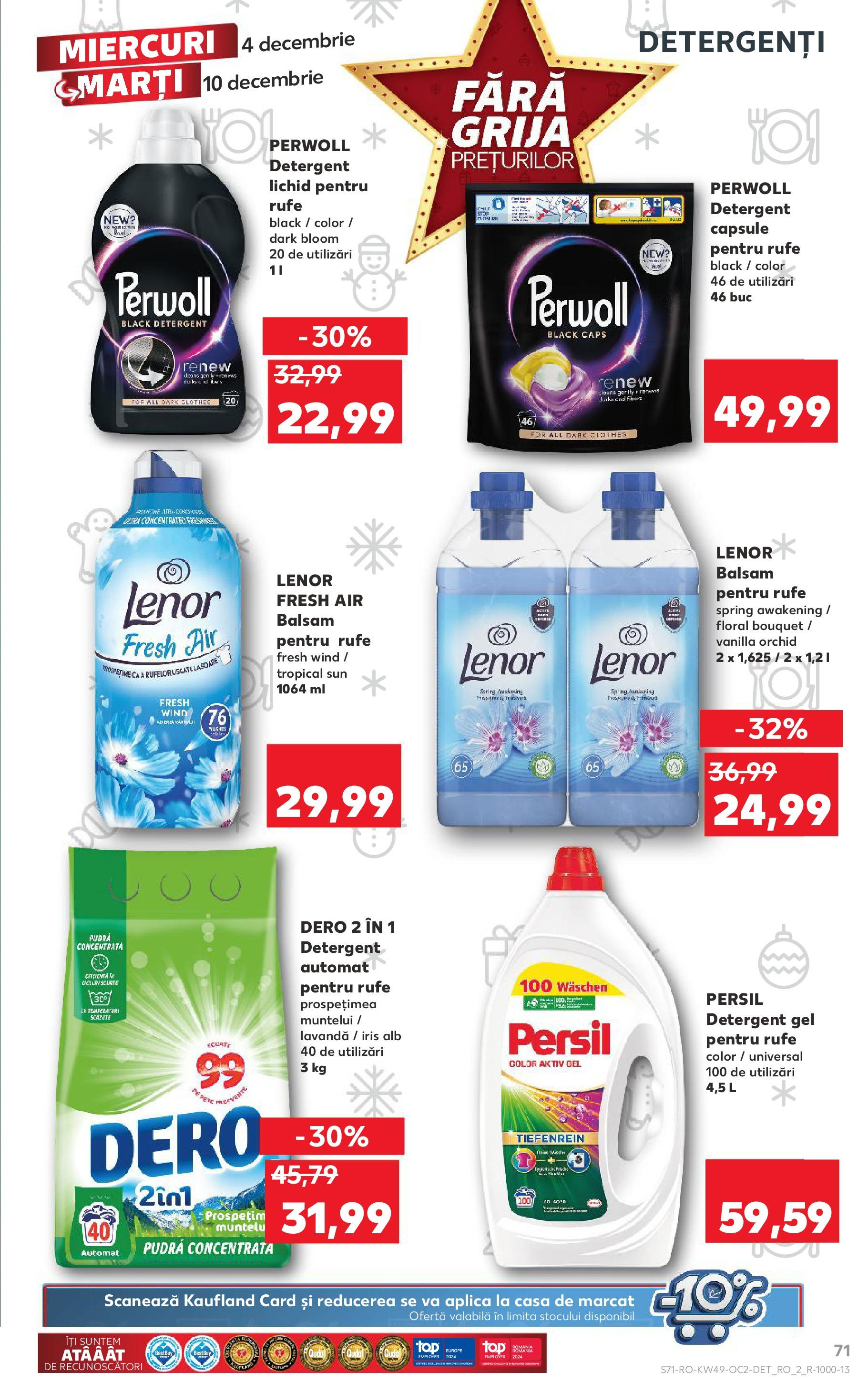 Catalog Kaufland - Sibiu 04.12.2024 - Revista si Oferta | Pagină: 71 | Produse: Pudră, Balsam, Detergent