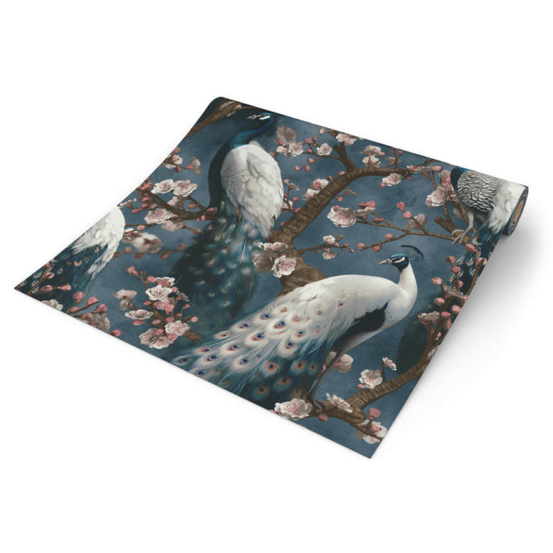 Erismann Vliestapete Pfau blau B/L: ca. 53x1005 cm