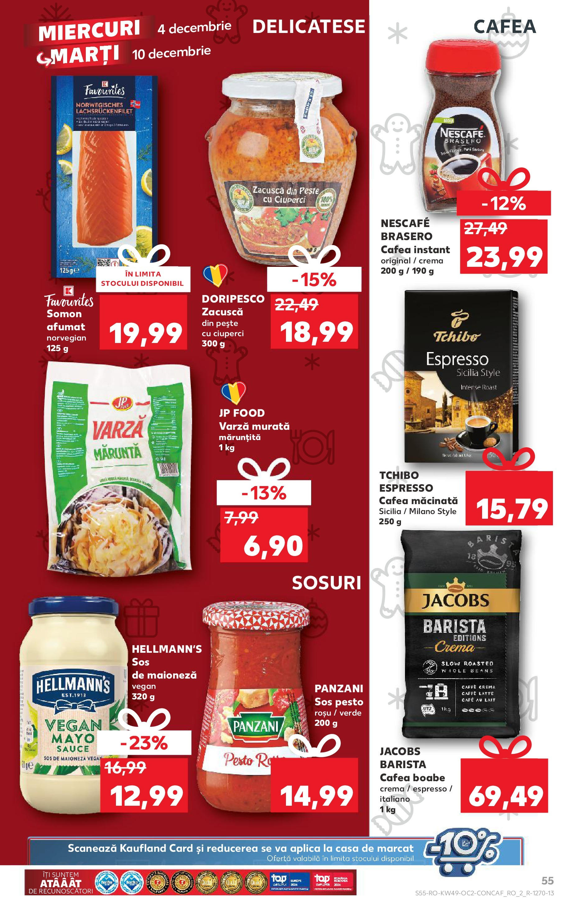 Catalog Kaufland - Sibiu 04.12.2024 - Revista si Oferta | Pagină: 55 | Produse: Pește, Zacuscă, Maioneză, Sos