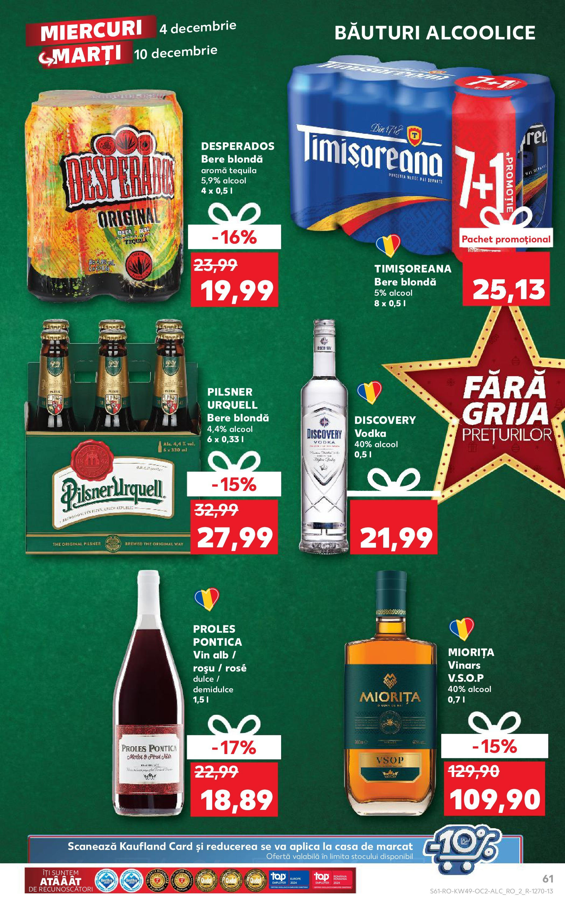 Catalog Kaufland - Sibiu 04.12.2024 - Revista si Oferta | Pagină: 61 | Produse: Vin, Bere, Vodka