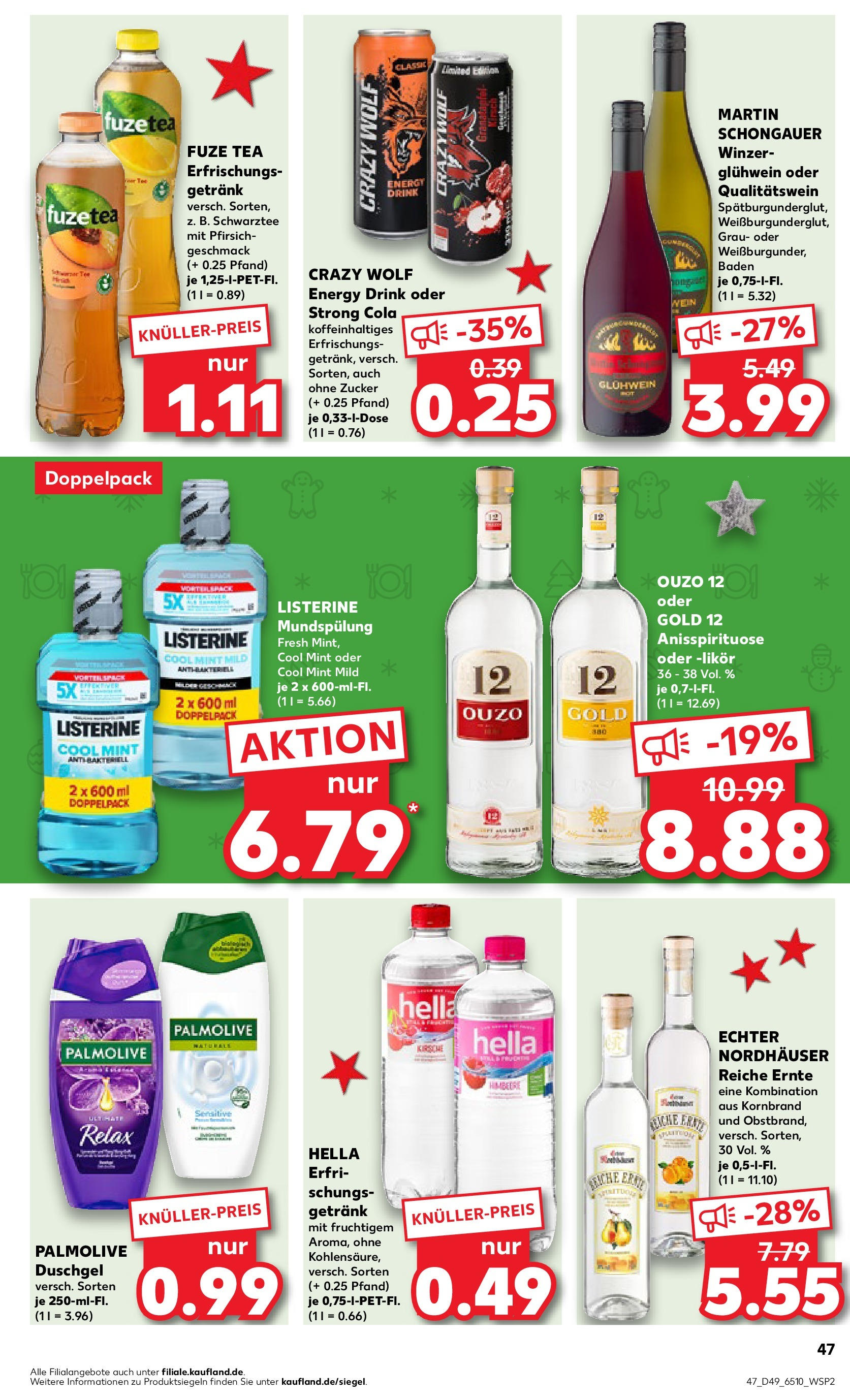 Kaufland - Cloppenburg, Soestenstraße 11  (ab 05.12.2024) » Angebote Online zum Blättern | Seite: 47 | Produkte: Energy, Himbeere, Wein, Listerine