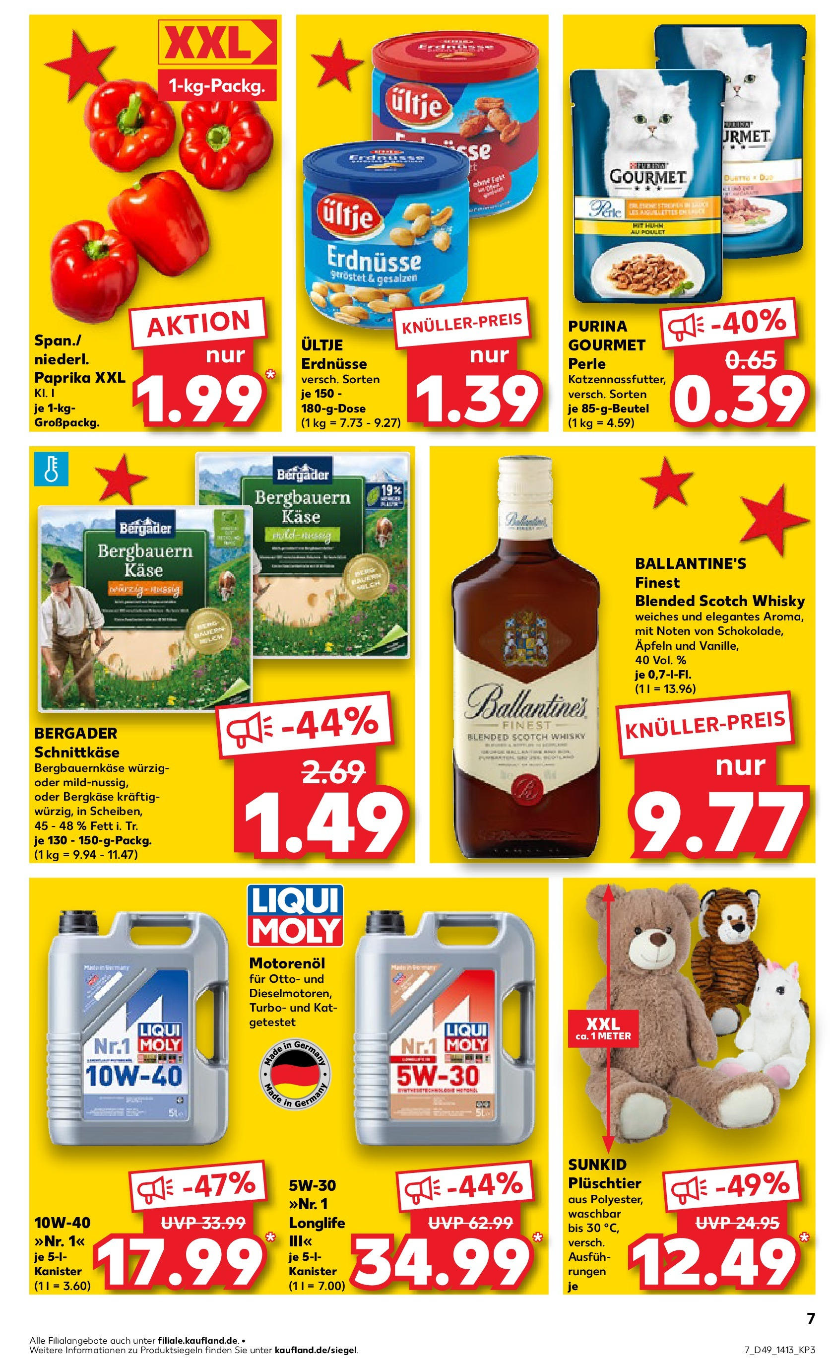 Kaufland - Kaufland: Wochenangebote (ab 04.12.2024) » Angebote Online zum Blättern | Seite: 7 | Produkte: Whisky, Erdnüsse, Käse, Paprika