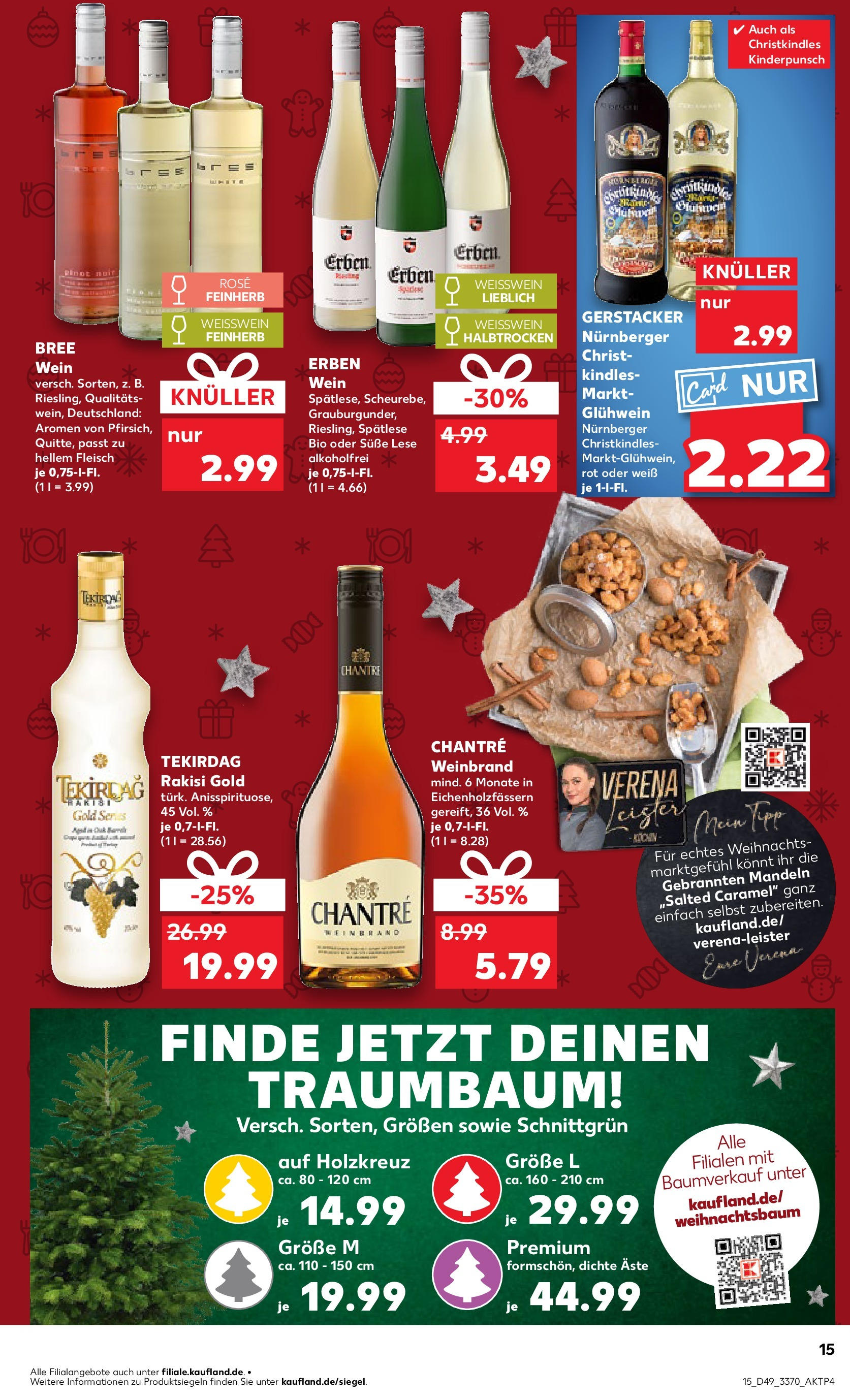 Kaufland - Kaufland: Wochenangebote (ab 04.12.2024) » Angebote Online zum Blättern | Seite: 15 | Produkte: Mandeln, Chantré, Wein, Fleisch