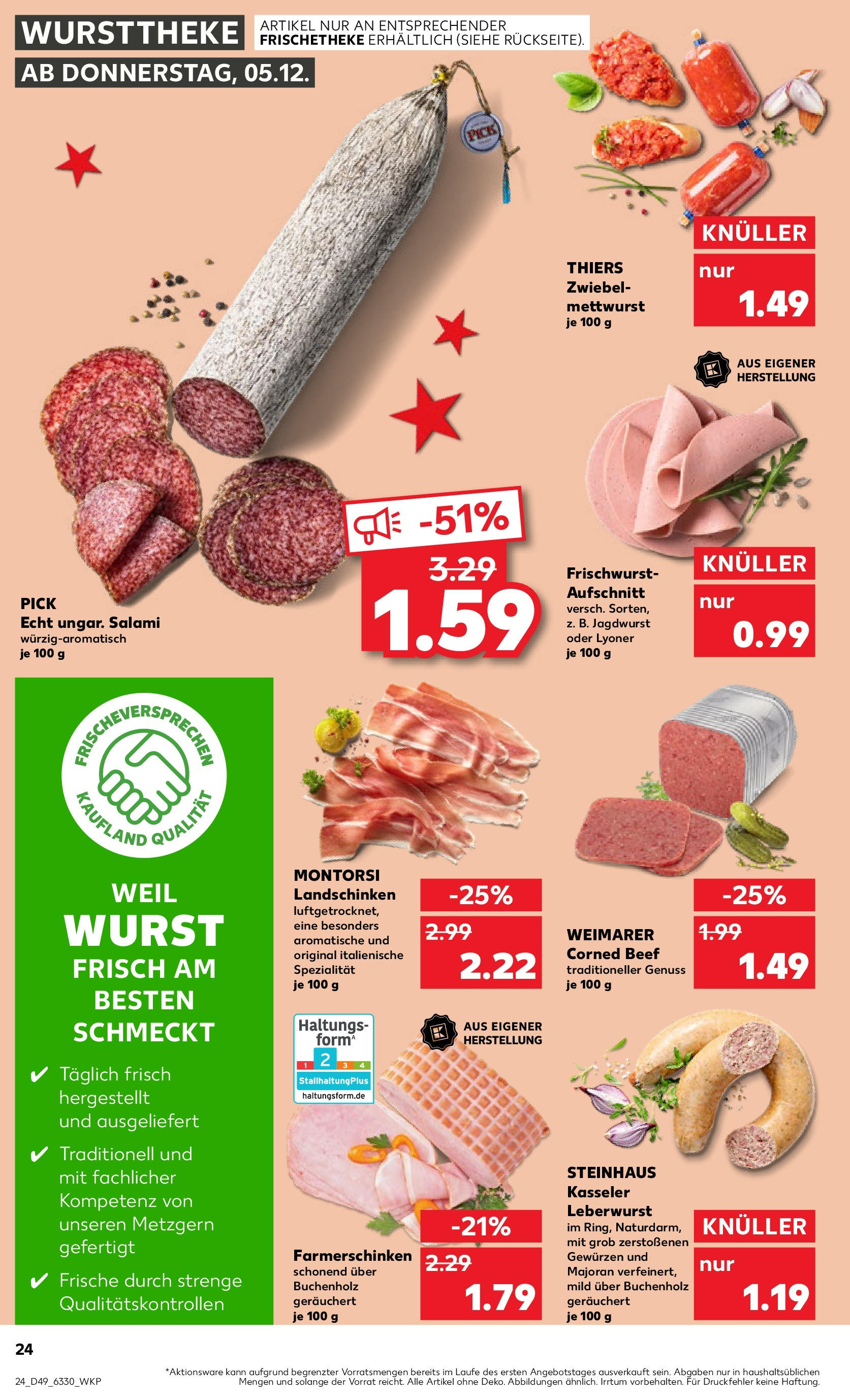 Kaufland - Hamburg, Nedderfeld 70  (ab 05.12.2024) » Angebote Online zum Blättern | Seite: 24 | Produkte: Wurst, Salami