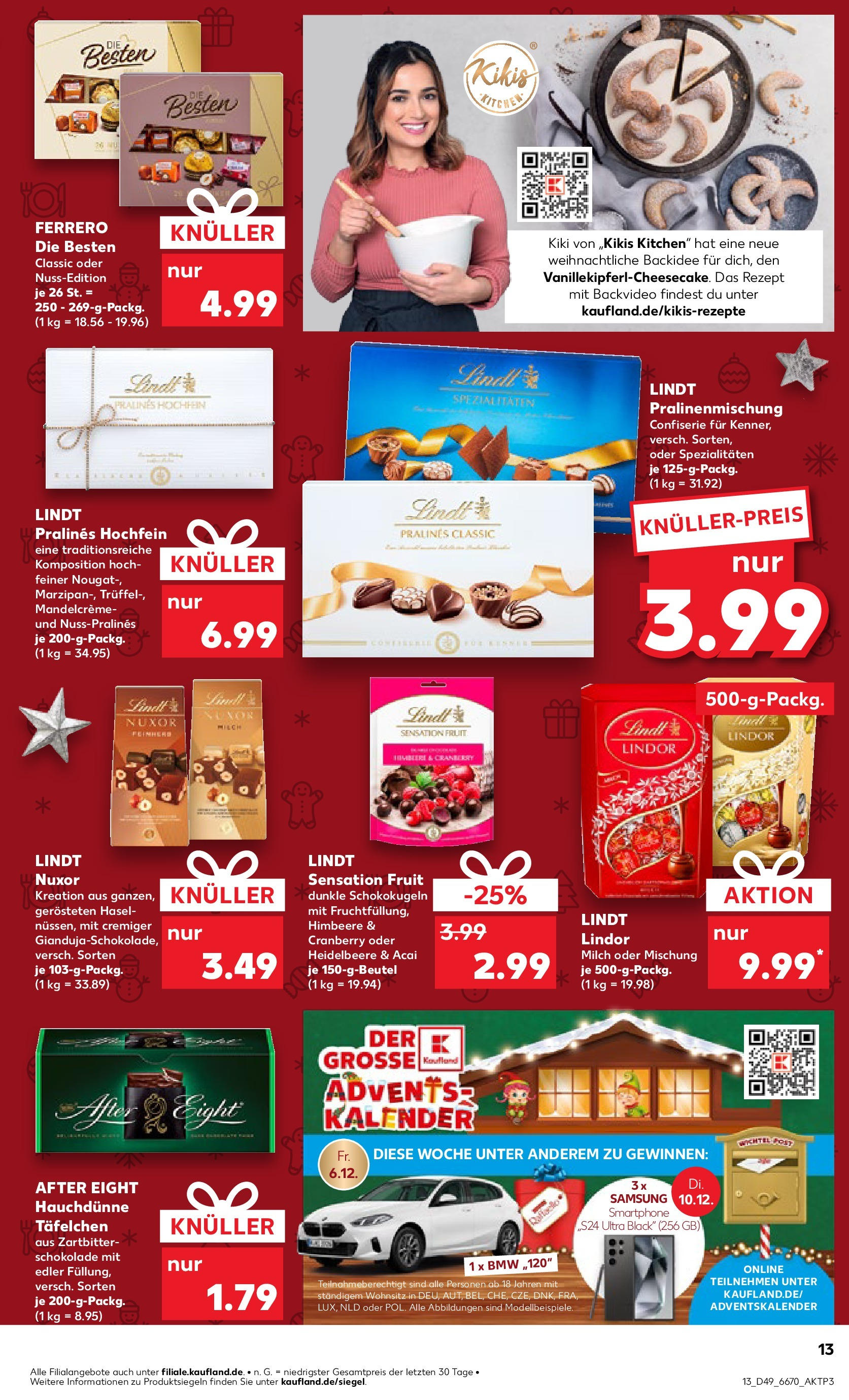 Kaufland - Kaufland: Wochenangebote (ab 04.12.2024) » Angebote Online zum Blättern | Seite: 13 | Produkte: Schokolade, Samsung, Lindt, Smartphone