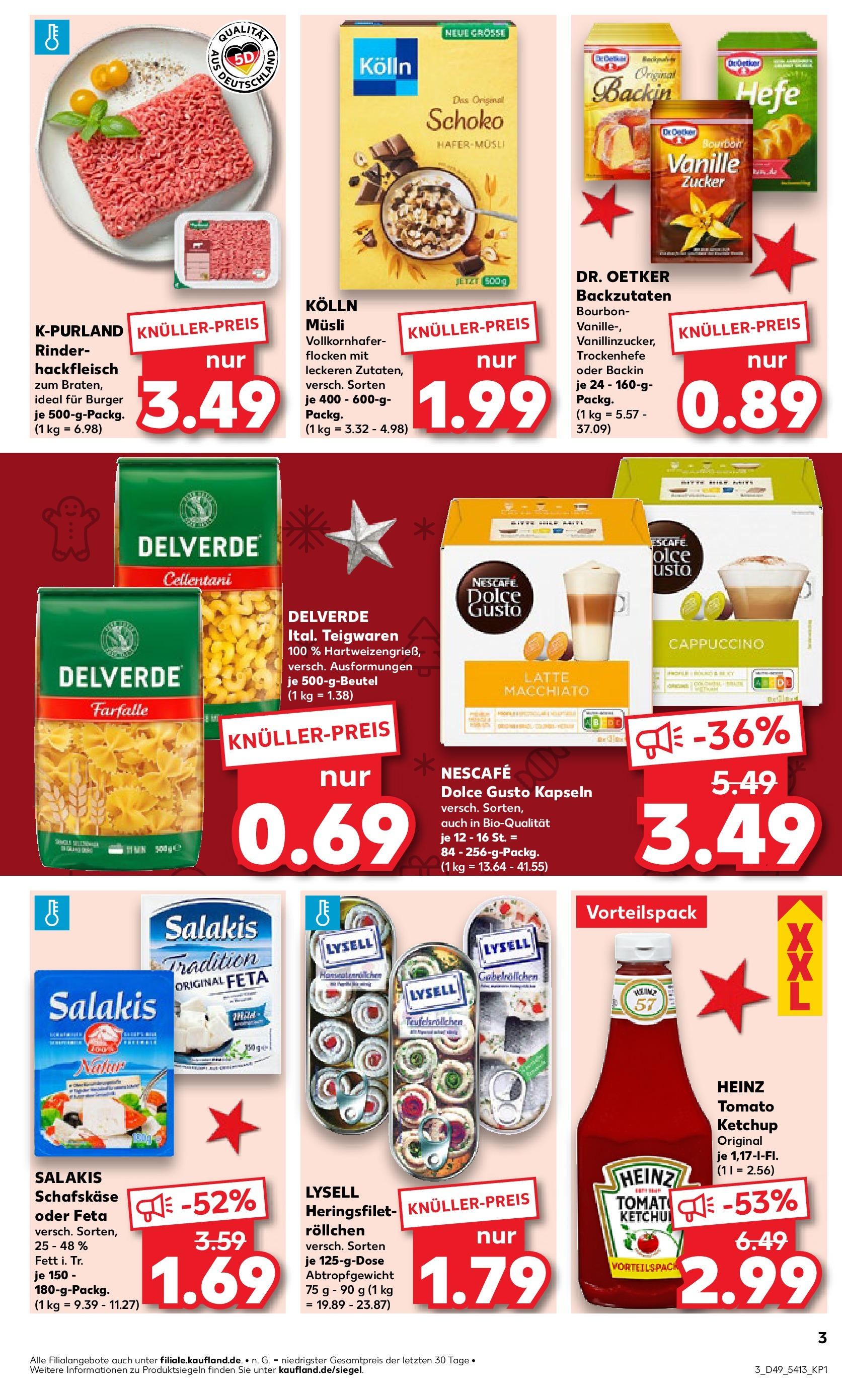 Kaufland - Cloppenburg, Soestenstraße 11  (ab 05.12.2024) » Angebote Online zum Blättern | Seite: 3 | Produkte: Zucker, Salakis, Bourbon, Dolce gusto