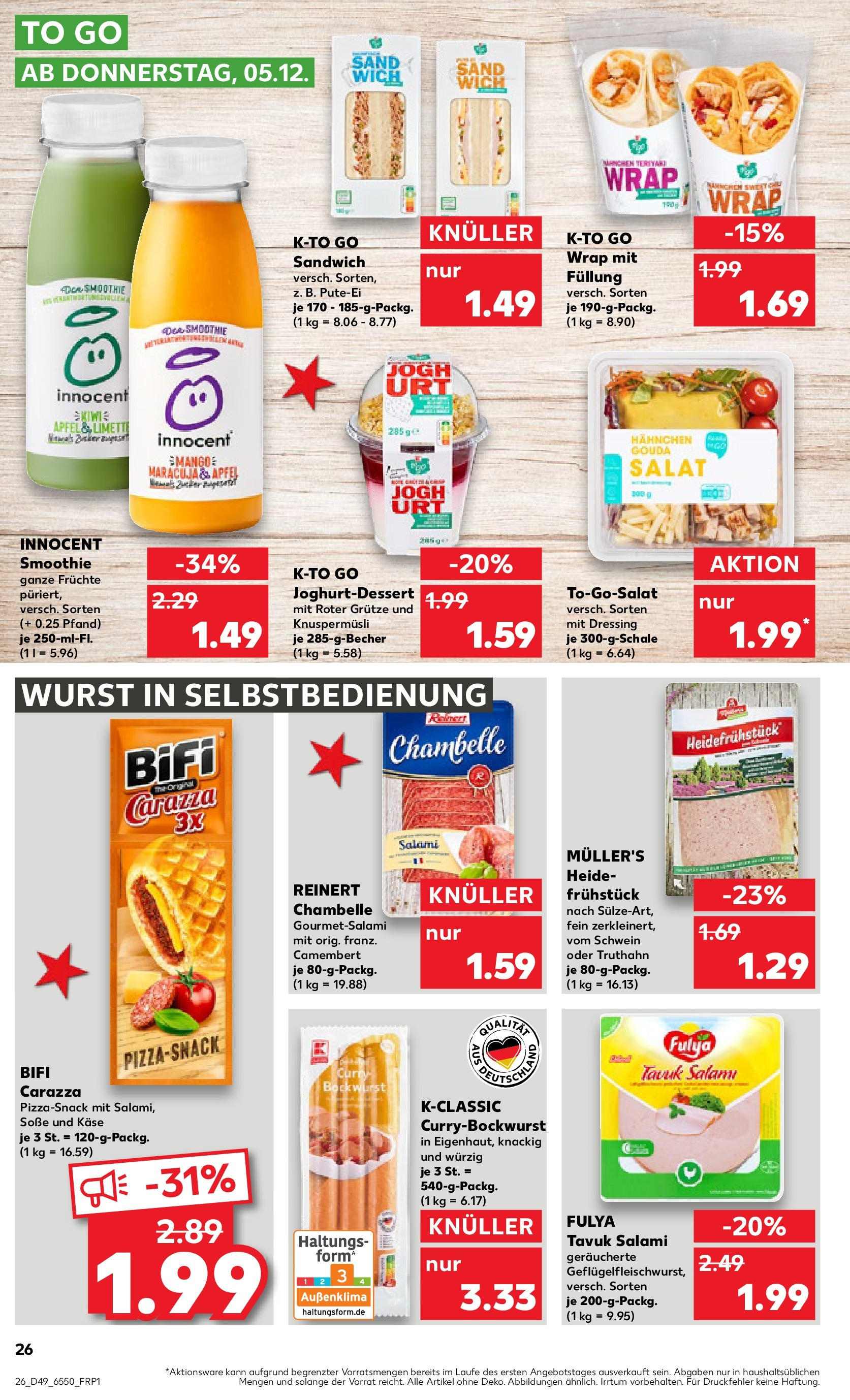 Kaufland - Kaufland: Wochenangebote (ab 04.12.2024) » Angebote Online zum Blättern | Seite: 26 | Produkte: Gouda, Dressing, Äpfel, Salami