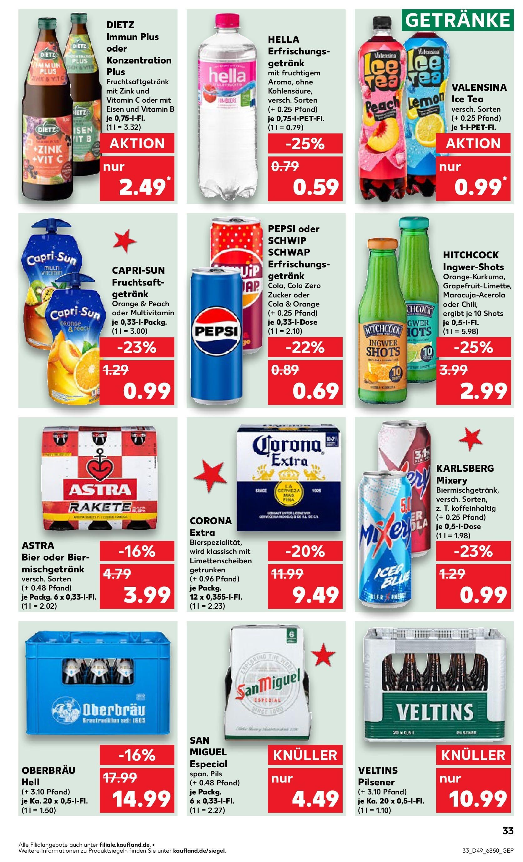 Kaufland - München, Ollenhauerstraße 4  (ab 05.12.2024) » Angebote Online zum Blättern | Seite: 33 | Produkte: Pils, Astra, Hella, Fruchtsaft