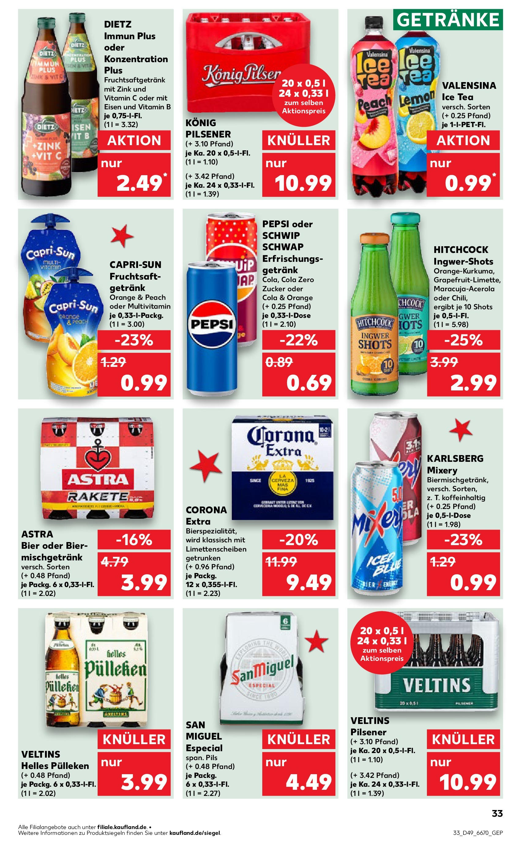 Kaufland - Kaufland: Wochenangebote (ab 04.12.2024) » Angebote Online zum Blättern | Seite: 33 | Produkte: Cola, Valensina, Mixery, Fruchtsaft