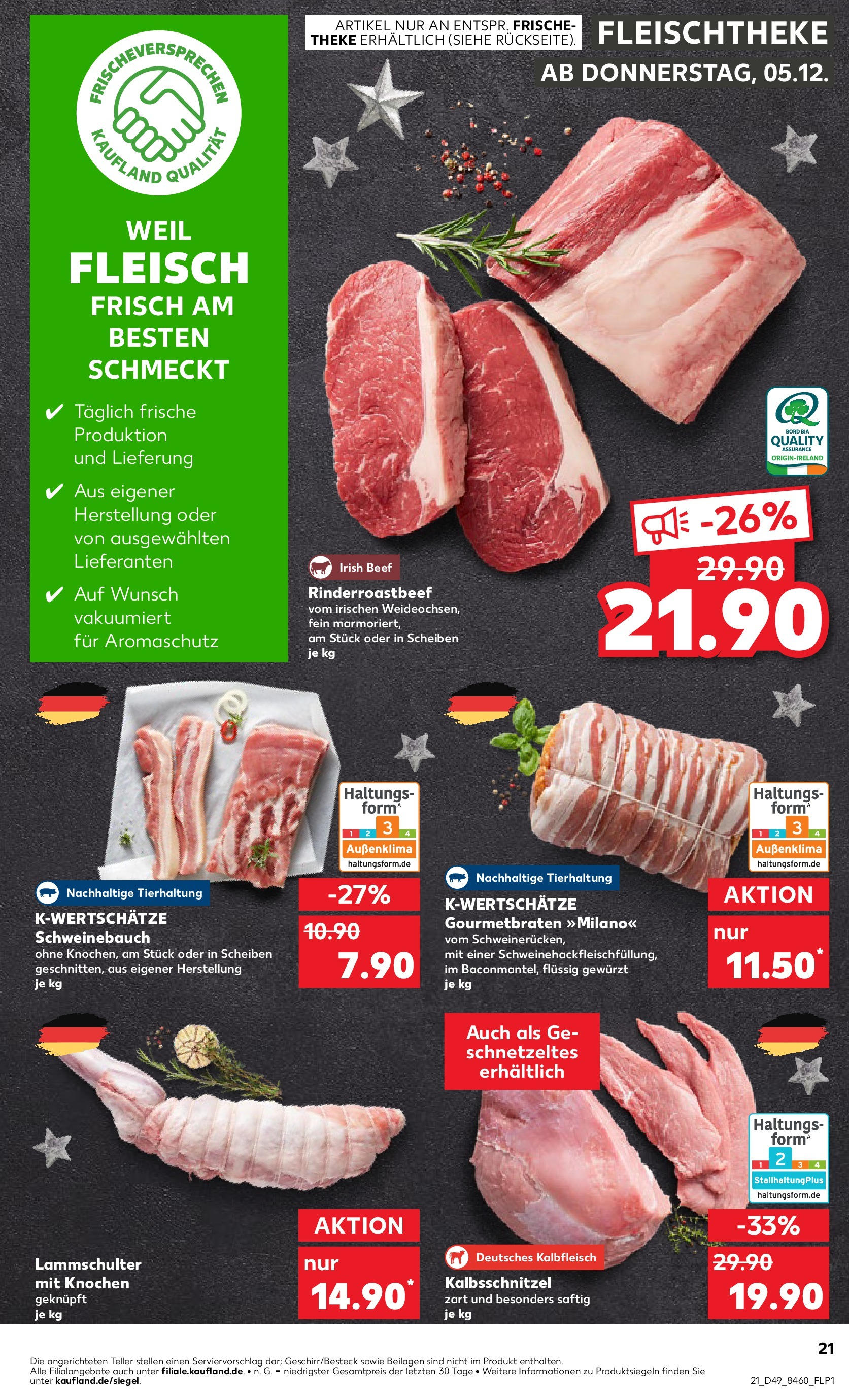 Kaufland - Dieburg, Im Flürchen 3 (ab 05.12.2024) » Angebote Online zum Blättern | Seite: 21 | Produkte: Theke, Schweinebauch, Fleisch