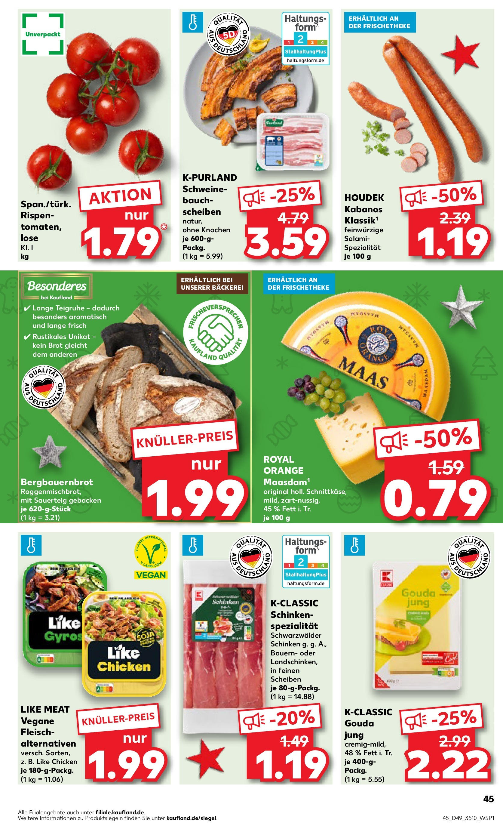 Kaufland - Ahrensfelde, Landsberger Chaussee 17 (ab 05.12.2024) » Angebote Online zum Blättern | Seite: 45 | Produkte: Gouda, Gyros, Like meat, Brot