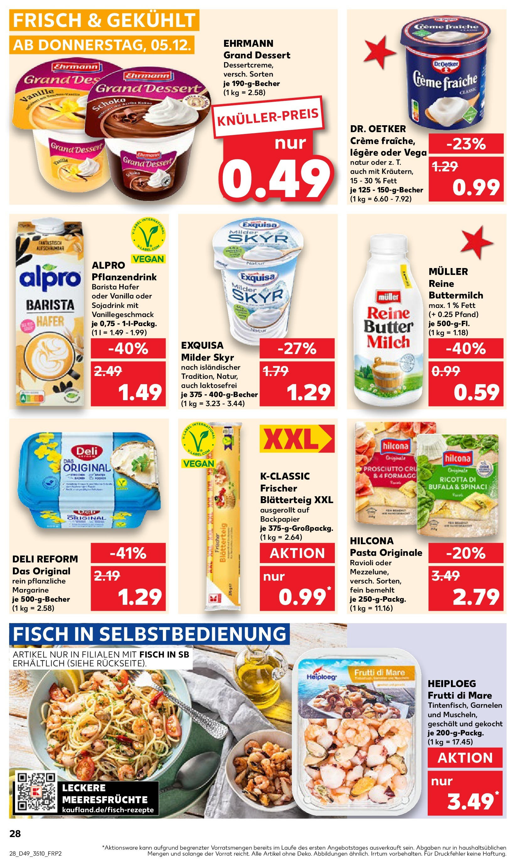 Kaufland - Ahrensfelde, Landsberger Chaussee 17 (ab 05.12.2024) » Angebote Online zum Blättern | Seite: 28 | Produkte: Skyr, Exquisa, Fisch, Alpro