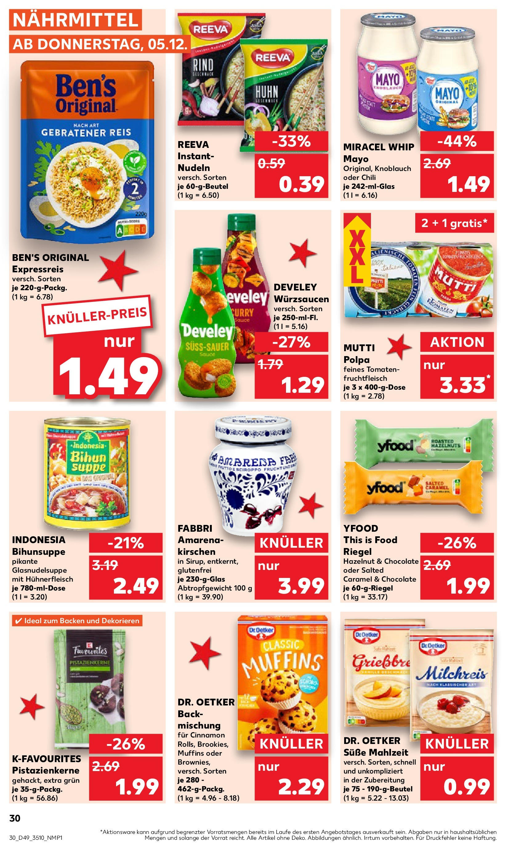 Kaufland - Ahrensfelde, Landsberger Chaussee 17 (ab 05.12.2024) » Angebote Online zum Blättern | Seite: 30 | Produkte: Miracel whip, Kirschen, Knoblauch, Hühnerfleisch