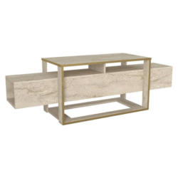 TV-Lowboard Bianco beige granit Optik B/H/T: ca. 160x49,8x46,1 cm