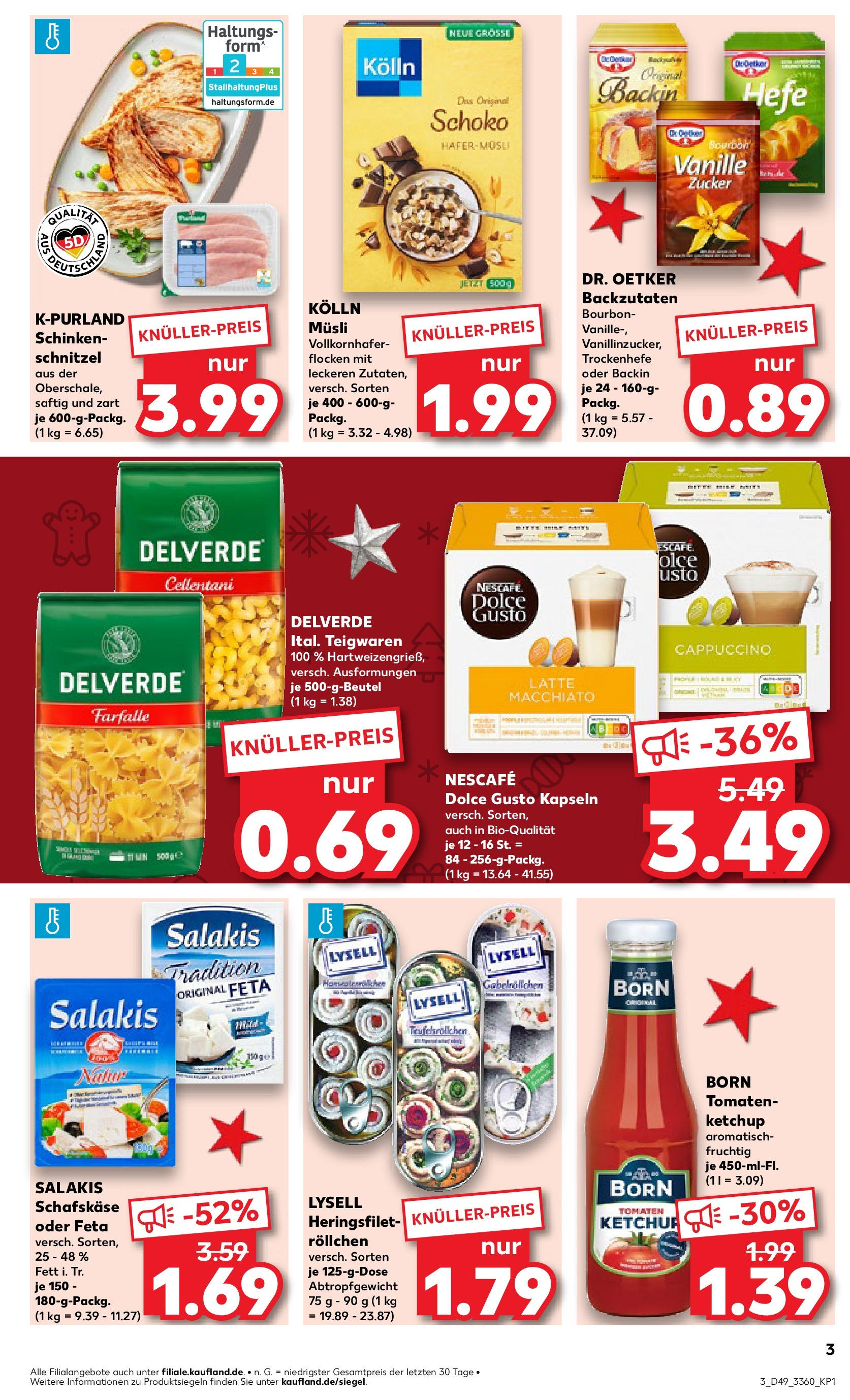 Kaufland - Kaufland: Wochenangebote (ab 04.12.2024) » Angebote Online zum Blättern | Seite: 3 | Produkte: Kolln, Dolce Gusto kapseln, Ketchup, Schafskase