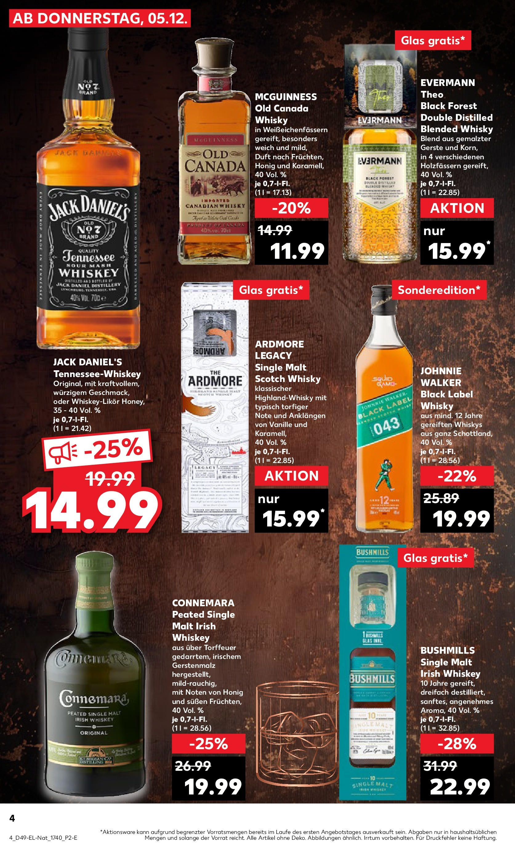 Kaufland - Kaufland: Wochenangebote (ab 04.12.2024) » Angebote Online zum Blättern | Seite: 60 | Produkte: Whisky, Duft, Jack Daniel's, Whiskey