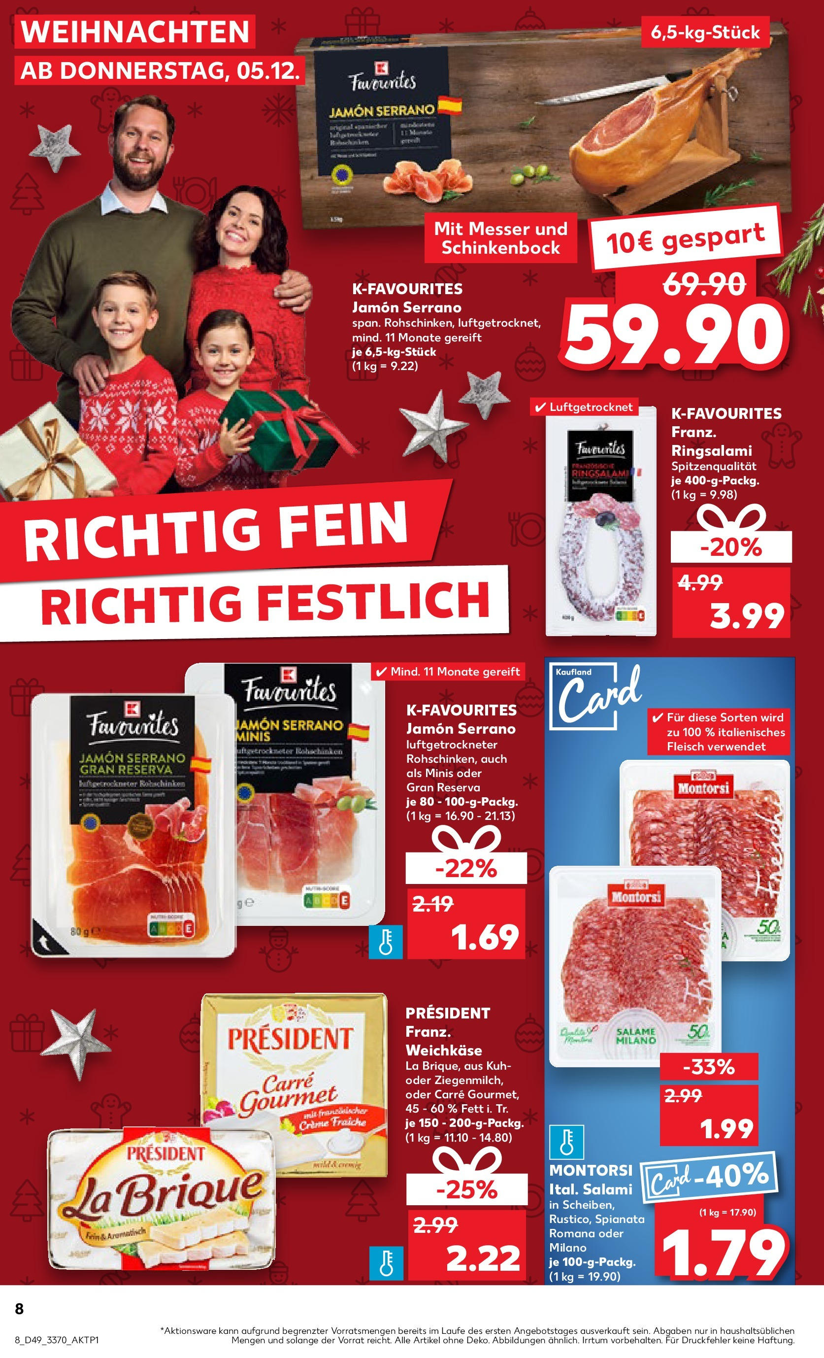 Kaufland - Lutherstadt Eisleben, Hallesche Straße 77  (ab 05.12.2024) » Angebote Online zum Blättern | Seite: 8 | Produkte: Creme, Salami, Fleisch