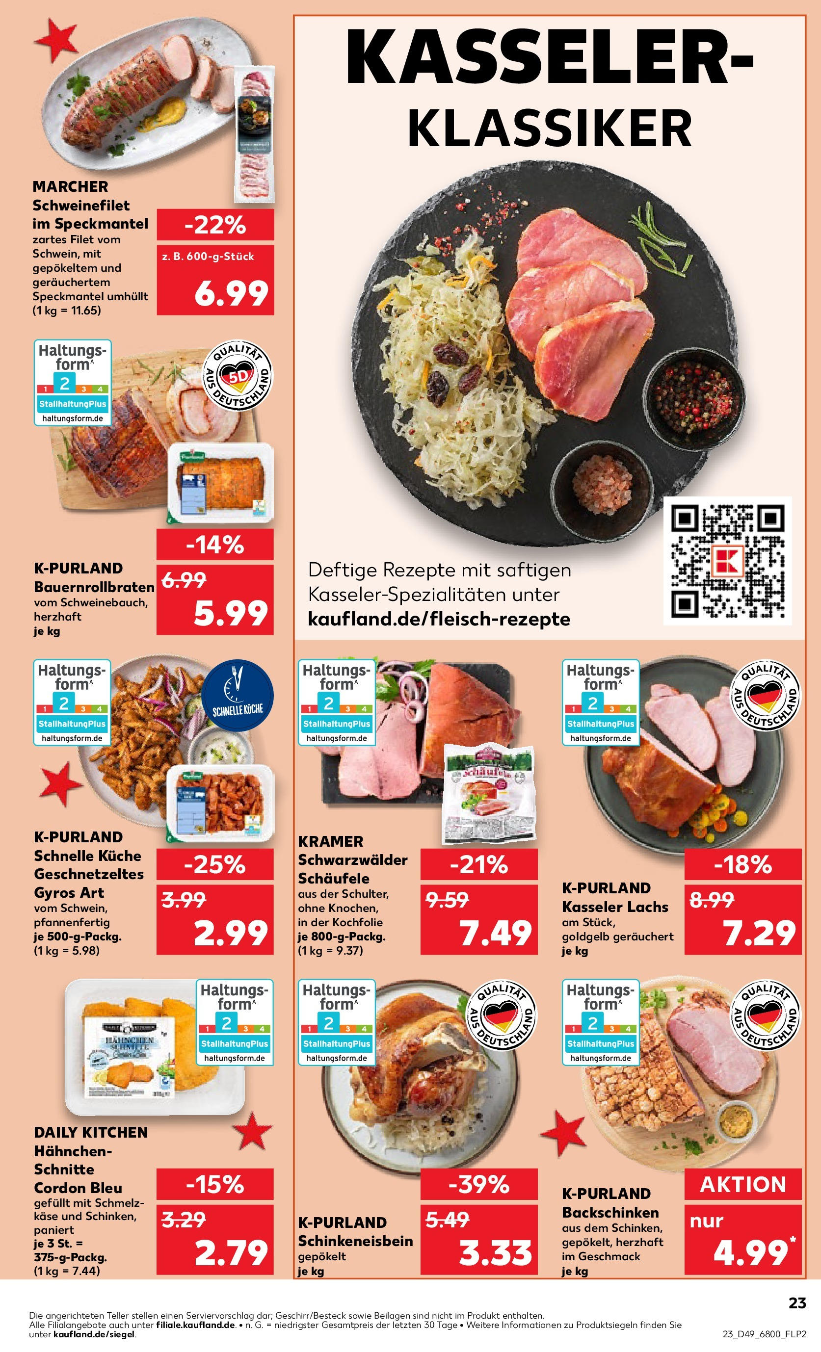 Kaufland - Kaufland: Wochenangebote (ab 04.12.2024) » Angebote Online zum Blättern | Seite: 23 | Produkte: Käse, Küche, Gyros, Lachs