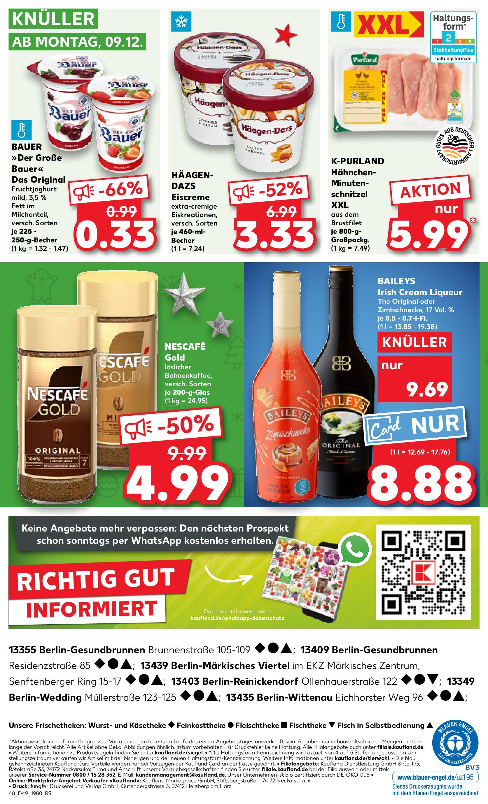 Kaufland - Kaufland: Wochenangebote (ab 04.12.2024) » Angebote Online zum Blättern | Seite: 48 | Produkte: Nescafe, Hahnchen, Eiscreme, Wurst