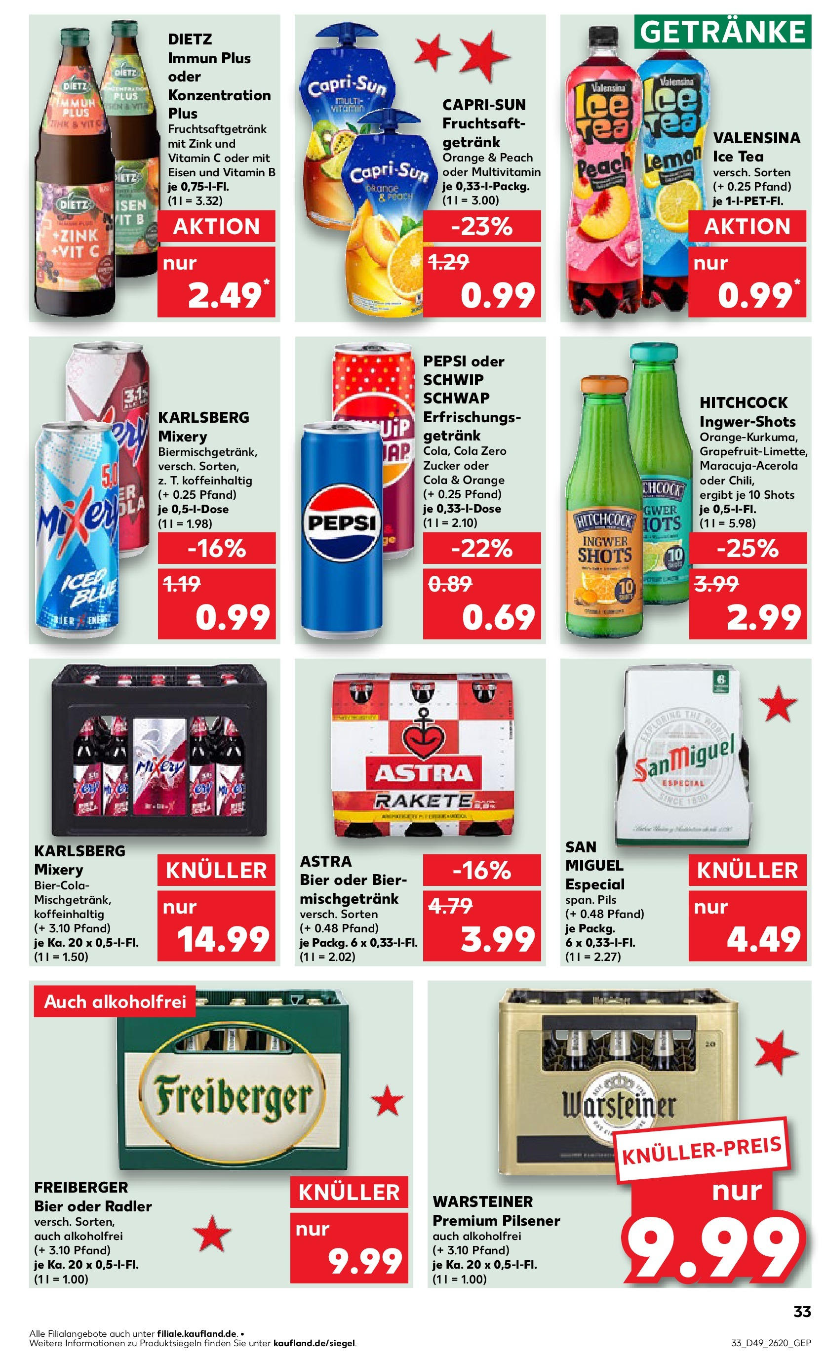 Kaufland - Taucha, Portitzer Straße 34 (ab 05.12.2024) » Angebote Online zum Blättern | Seite: 33 | Produkte: Cola, Bier, Valensina, Pepsi