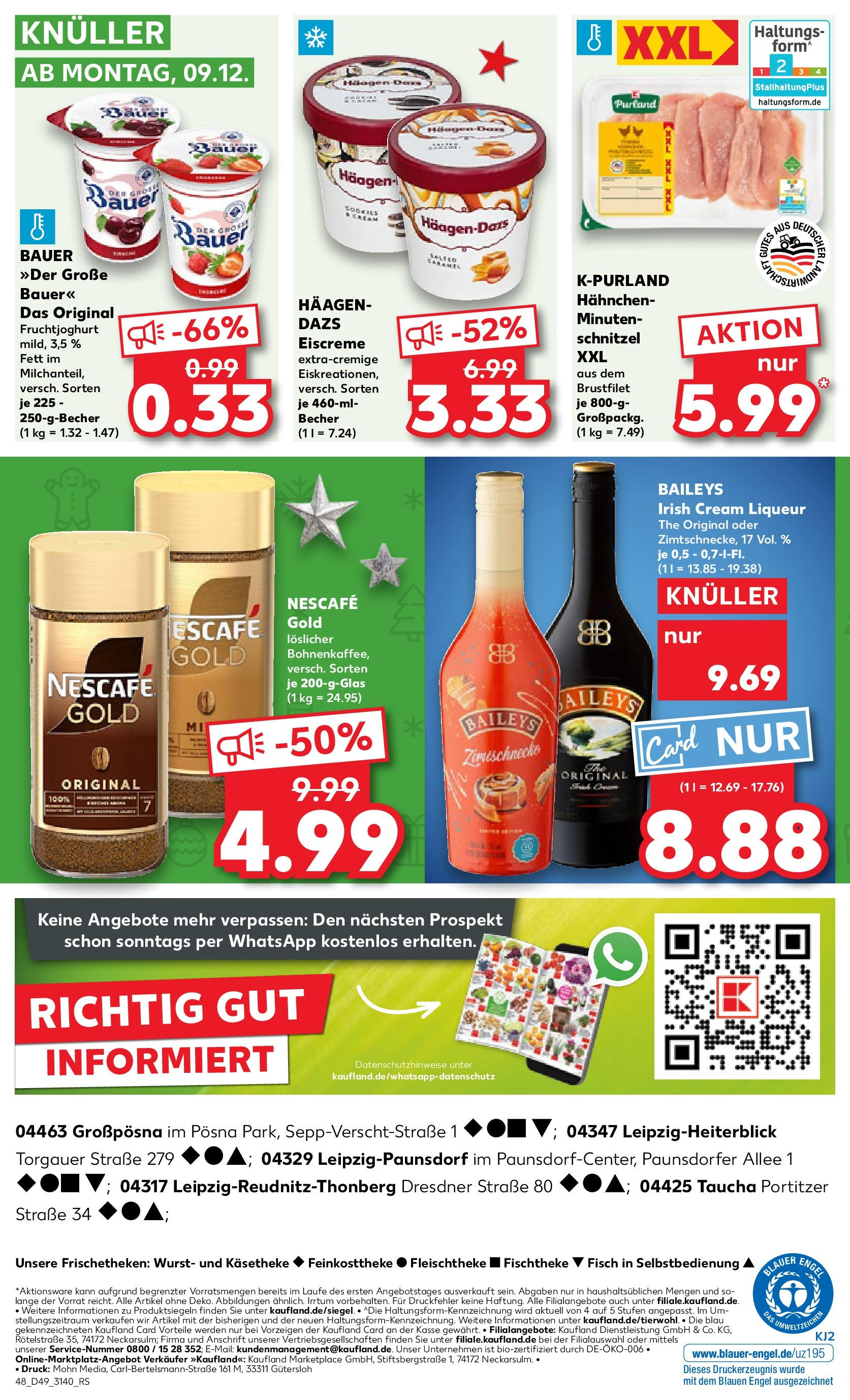 Kaufland - Taucha, Portitzer Straße 34 (ab 05.12.2024) » Angebote Online zum Blättern | Seite: 48 | Produkte: Nescafe, Hahnchen, Fruchtjoghurt, Baileys