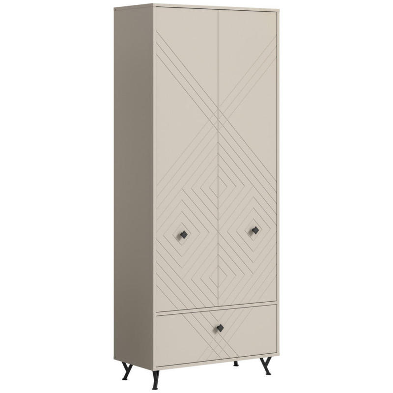 Garderobenschrank NOTES sandbeige sandbeige matt B/H/T: ca. 80x190x35 cm