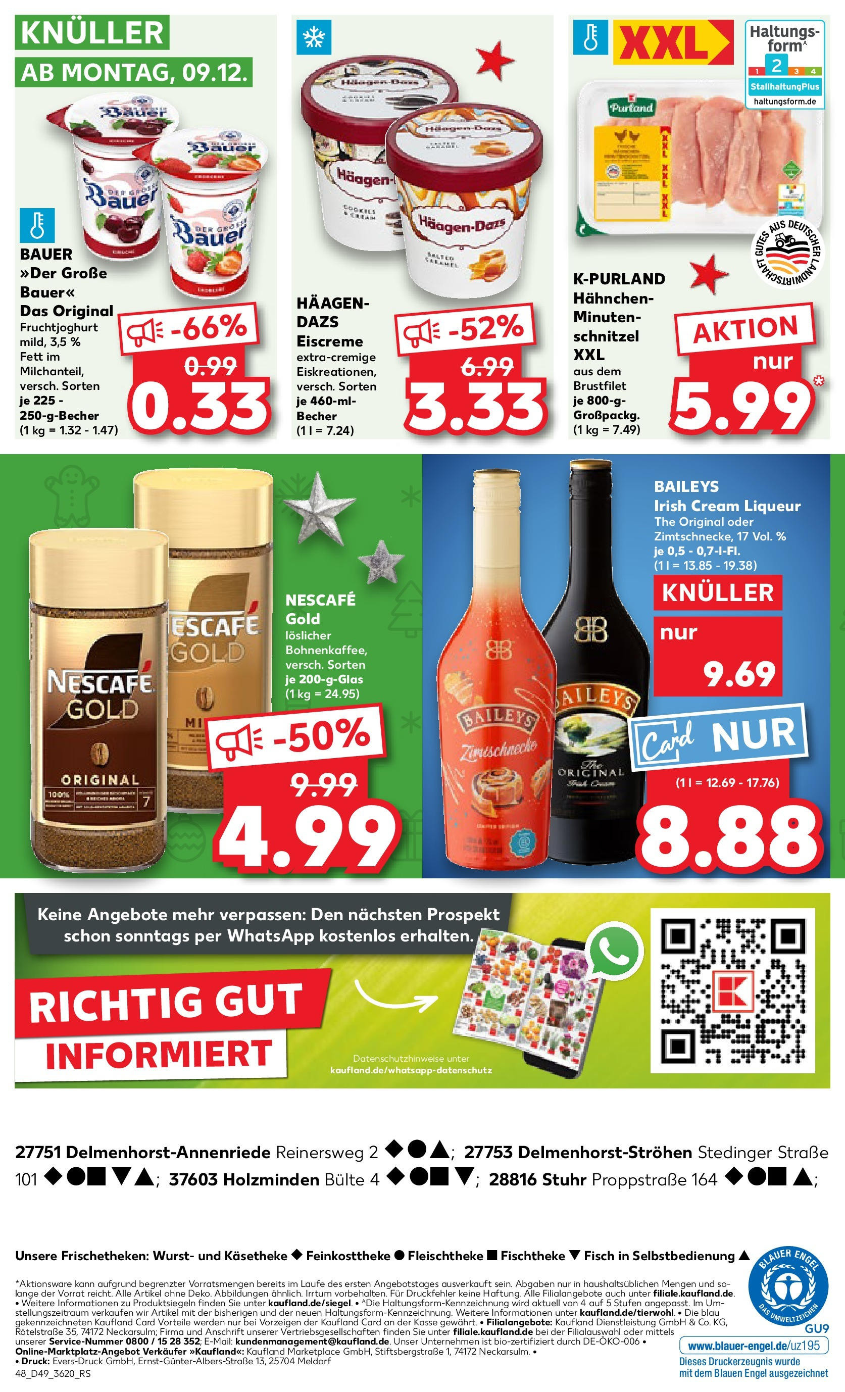 Kaufland - Delmenhorst-Ströhen, Stedinger Straße 101 (ab 05.12.2024) » Angebote Online zum Blättern | Seite: 48 | Produkte: Nescafe, Hahnchen, Eiscreme, Fruchtjoghurt