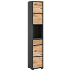 Badhochschrank JARU anthrazit Nox Oak Nachbildung schwarz B/H/T: ca. 35x190x31 cm