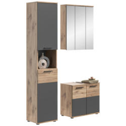 Badezimmer-Set MASON Nox Oak Nachbildung edles Basaltgrau Nachbildung B/H/T: ca. 112x190x34 cm