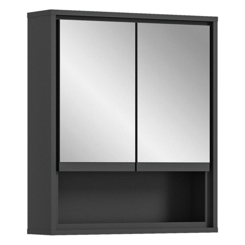 Spiegelschrank JARU anthrazit Nox Oak Nachbildung schwarz B/H/T: ca. 60x69x16 cm