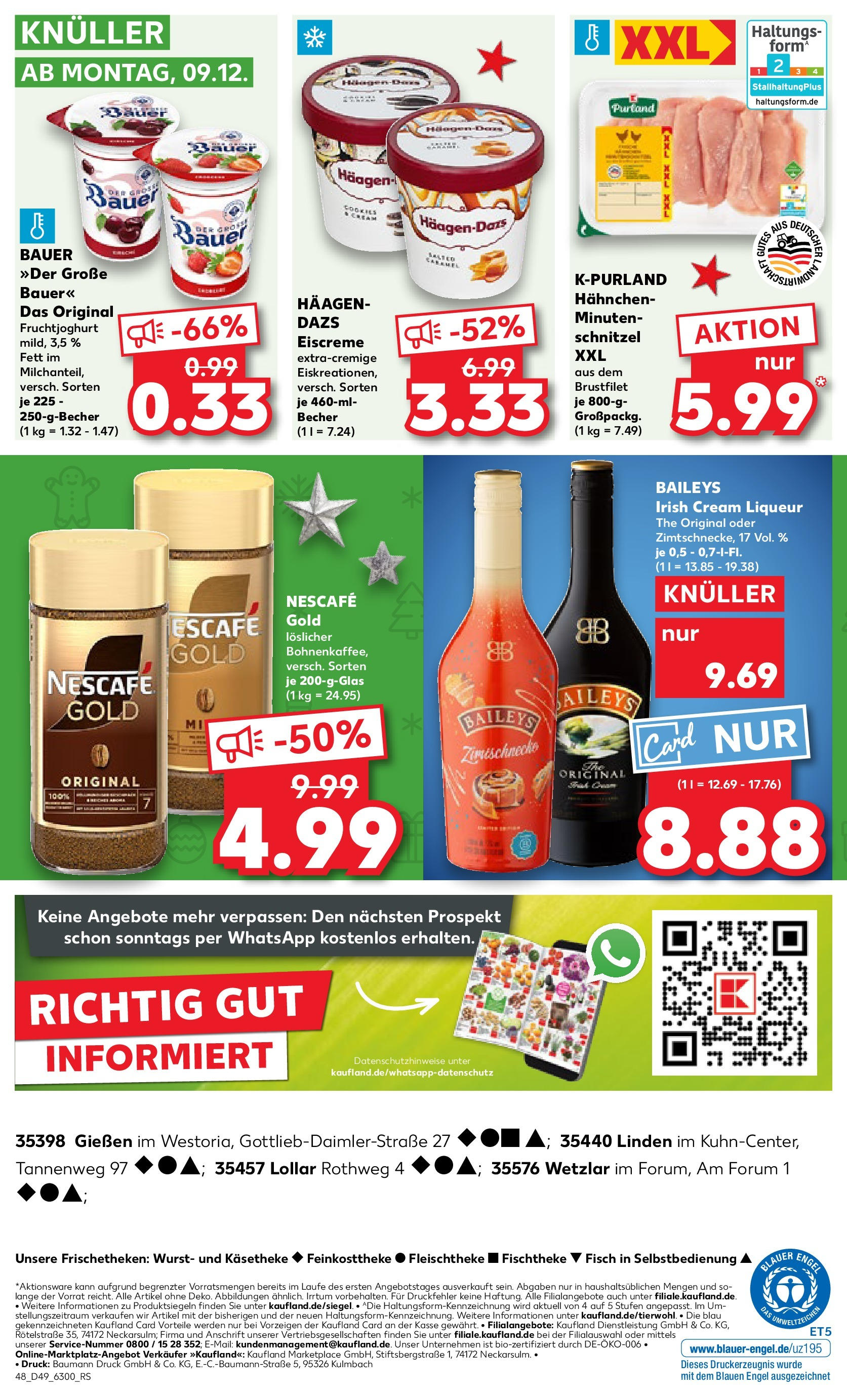 Kaufland -  Wetzlar, Am Forum 1 (ab 05.12.2024) » Angebote Online zum Blättern | Seite: 48 | Produkte: Nescafe, Hahnchen, Fruchtjoghurt, Baileys