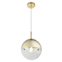 GLOBO Pendelleuchte gold Metall H/D: ca. 120x20 cm E27 1 Brennstellen