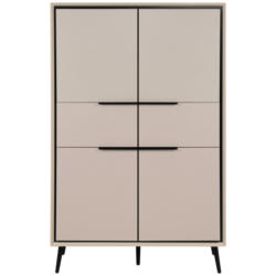 Highboard Arona sand schwarz B/H/T: ca. 90x140x38 cm