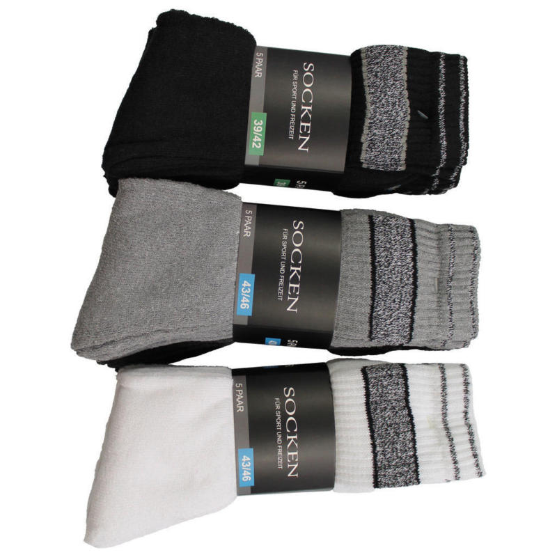 Herren-Socken sortiert 5 Packstücke Größe 43-46