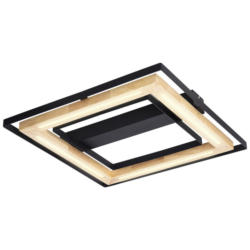 Nowa LED-Deckenleuchte 62274608 natur schwarz Metall Bambus B/H/T: ca. 46x6x46 cm 1 Brennstellen