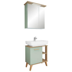 Badezimmer-Set Quickset 963 salbei Nachbildung Eiche Riviera Nachbildung B/H/T: ca. 60,5x200x33 cm