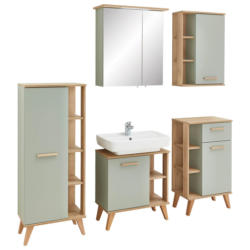 Badezimmer-Set Quickset 963 salbei Nachbildung Eiche Riviera Nachbildung B/H/T: ca. 161,5x200x33 cm