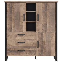 Highboard Emile Eiche Tabak Nachbildung B/H/T: ca. 138x155x45 cm