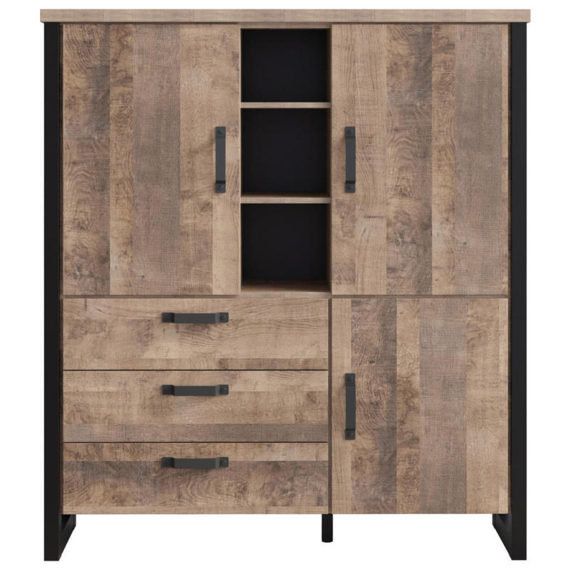 Highboard Emile Eiche Tabak Nachbildung B/H/T: ca. 138x155x45 cm