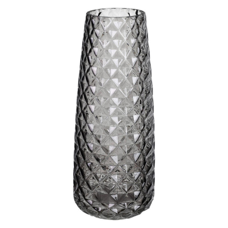 Vase grau Glas B/H/L: ca. 10x23,5x10 cm