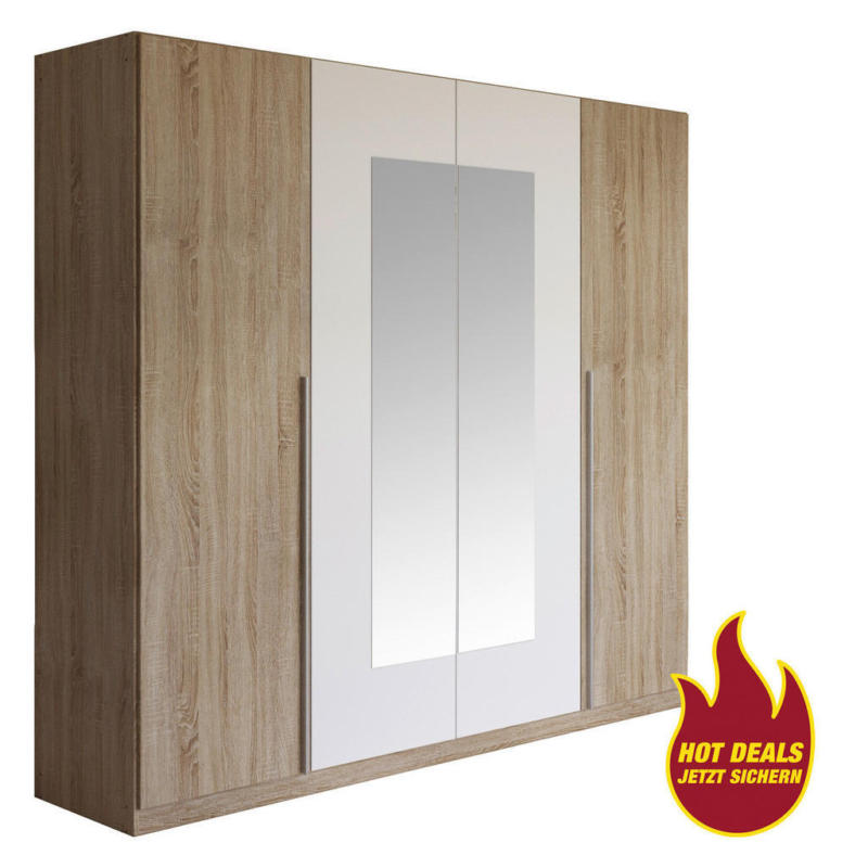 Kleiderschrank Nizza Eiche Sonoma Nachbildung Alpinweiß B/H/T: ca. 226x210x54 cm