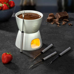 Fondue Set weiß Porzellan