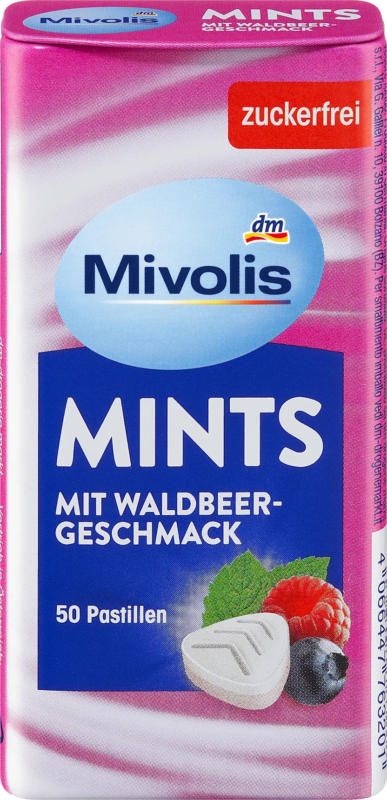 Mivolis Pastillen, Mints Waldbeere, zuckerfrei