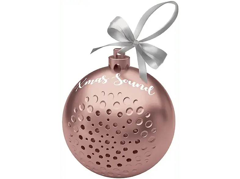 SBS 86975 Kabelloser Weihnachtslautsprecher - Christbaumkugel, Rosa; Bluetooth Lautsprecher
